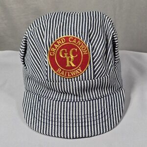 Grand Canyon Railway Engineer Hat Child Hickory Stripe Snapback Train Cap